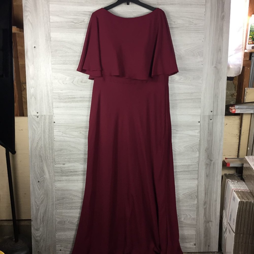 La Femme Wine Sleeveless Maxi Dress